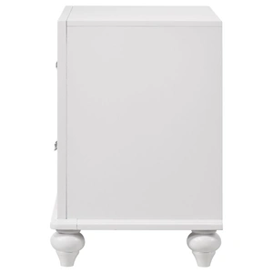 Coaster Barzini Wood/Acrylic Nightstand w/2 Drawers, White