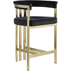 Meridian Furniture Marcello Velvet Counter Stool with Brushed Brass Frame