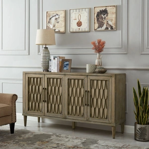 Liberty Furniture Devonshire Wood Accent Cabinet w/4 Doors in Driftwood