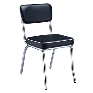 Coaster Retro Open Back Leatherette Side Chairs with Chromed Base