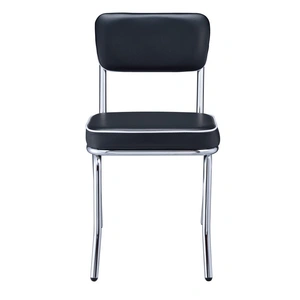 Coaster Retro Open Back Leatherette Side Chairs with Chromed Base