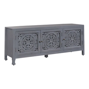 Liberty Furniture Marisol Wood 65-Inch Accent TV Stand w/3 Doors, Weathered Honey & Soft Wash Gray