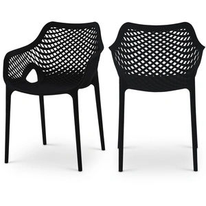 Meridian Furniture Mykonos Outdoor Patio Polypropylene Plastic Dining Arm Chair (Set of 4)