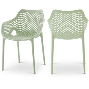Meridian Furniture Mykonos Outdoor Patio Polypropylene Plastic Dining Arm Chair (Set of 4)