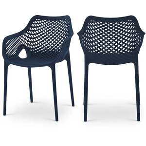 Meridian Furniture Mykonos Outdoor Patio Polypropylene Plastic Dining Arm Chair (Set of 4)