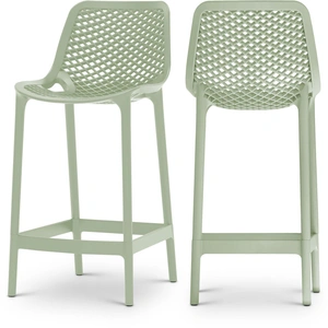 Meridian Furniture Mykonos Outdoor Patio Polypropylene Plastic Stools (Set of 4)
