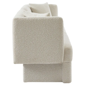 Meridian Furniture Marcel Boucle Fabric Sofa in Cream