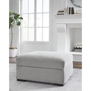 Ashley Furniture Gabyleigh 36-inch Square Storage Ottoman - Nickel Gray Hinged Top, Nickel