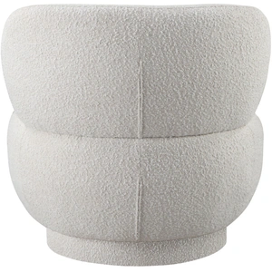Meridian Furniture Calais Boucle Fabric Accent Chair with Upholstered Base in Cream
