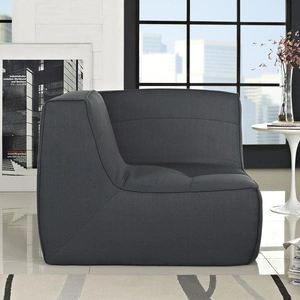 Modway Furniture Align Tufted Fabric Corner Chair, Charcoal