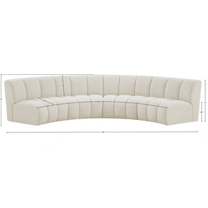 Meridian Furniture Infinity 148-inch 4-Piece Velvet Modular Sectional