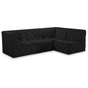 Meridian Furniture Tuft 99-inch 4-Piece Velvet Modular Sectional
