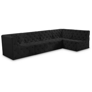 Meridian Furniture Tuft 128-inch 5-Piece Velvet Modular Armless Sectional