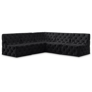 Meridian Furniture Tuft 93-inch 5-Piece Velvet Modular Armless Sectional