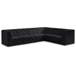 Meridian Furniture Tuft 128-inch 6-Piece Velvet Modular Sectional