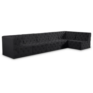 Meridian Furniture Tuft 157-inch 6-Piece Velvet Modular Sectional
