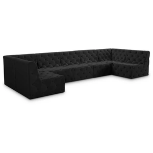 Meridian Furniture Tuft 157-inch 7-Piece Velvet Modular Sectional