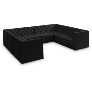 Meridian Furniture Tuft 128-inch 8-Piece Velvet Modular Sectional