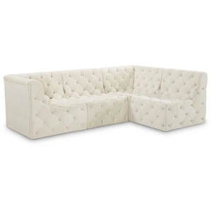 Meridian Furniture Tuft 99-inch 4-Piece Velvet Modular Sectional