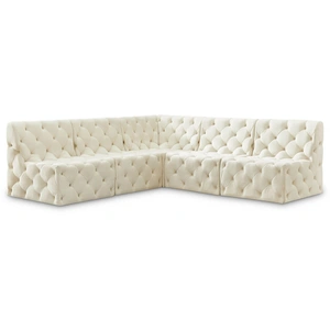 Meridian Furniture Tuft 93-inch 5-Piece Velvet Modular Armless Sectional