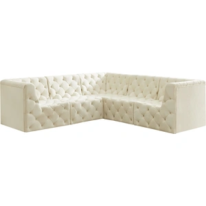 Meridian Furniture Tuft 99-inch 5-Piece Velvet Modular Sectional