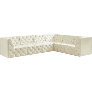 Meridian Furniture Tuft 128-inch 6-Piece Velvet Modular Sectional