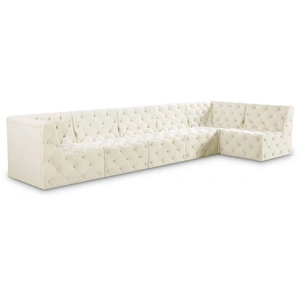 Meridian Furniture Tuft 157-inch 6-Piece Velvet Modular Sectional