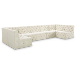 Meridian Furniture Tuft 157-inch 7-Piece Velvet Modular Sectional