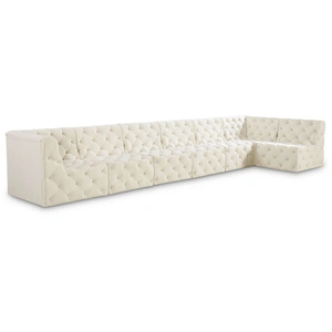 Meridian Furniture Tuft 186-inch 7-Piece Velvet Modular Sectional