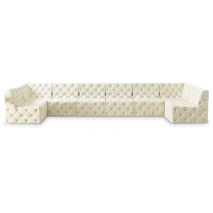 Meridian Furniture Tuft 215-inch 8-Piece Velvet Modular Sectional