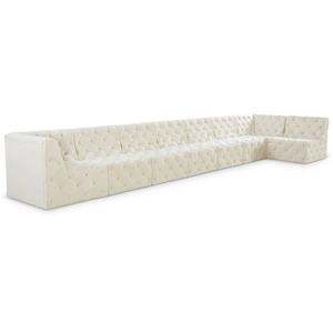 Meridian Furniture Tuft 186-inch 8-Piece Velvet Modular Sectional