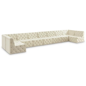 Meridian Furniture Tuft 215-inch 9-Piece Velvet Modular Sectional