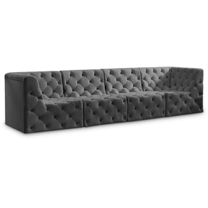 Meridian Furniture Tuft 128-inch Velvet Modular Sofa