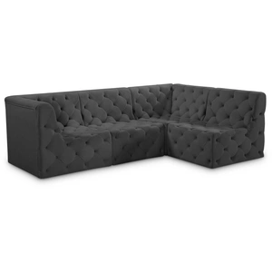 Meridian Furniture Tuft 99-inch 4-Piece Velvet Modular Sectional