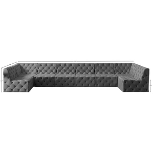 Meridian Furniture Tuft 215-inch 8-Piece Velvet Modular Sectional