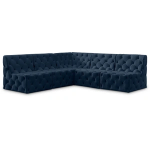 Meridian Furniture Tuft 93-inch 5-Piece Velvet Modular Armless Sectional