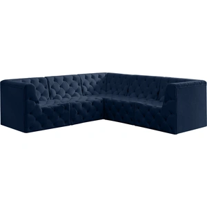 Meridian Furniture Tuft 99-inch 5-Piece Velvet Modular Sectional