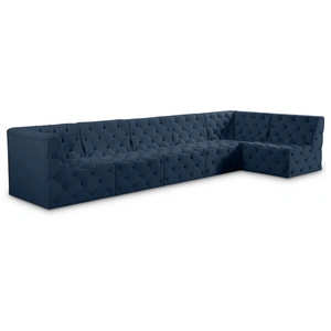 Meridian Furniture Tuft 157-inch 6-Piece Velvet Modular Sectional
