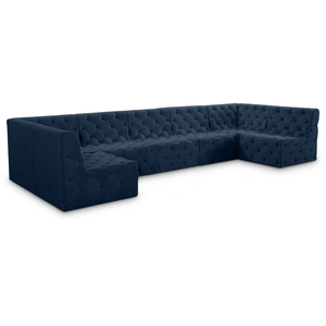 Meridian Furniture Tuft 157-inch 7-Piece Velvet Modular Sectional