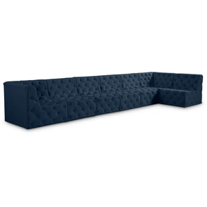 Meridian Furniture Tuft 186-inch 7-Piece Velvet Modular Sectional