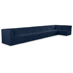 Meridian Furniture Tuft 186-inch 8-Piece Velvet Modular Sectional