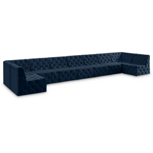 Meridian Furniture Tuft 215-inch 9-Piece Velvet Modular Sectional