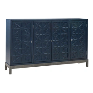 Liberty Furniture Braxton Wood Accent Cabinet w/4 Doors, Azure Blue