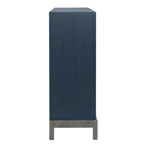 Liberty Furniture Braxton Wood Accent Cabinet w/4 Doors, Azure Blue