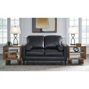 Ashley Furniture Bryceview Leather Loveseat in Onyx