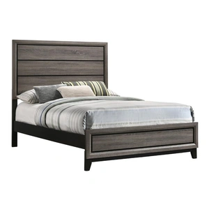Coaster Watson Wood Panel Bed, Grey Oak