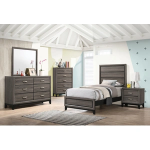 Coaster Watson Wood Panel Bedroom Set, Grey Oak