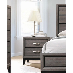 Coaster Watson Wood Nightstand w/2 Drawers, Grey Oak/Black