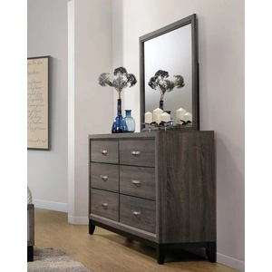 Coaster Watson Wood Double Dresser w/6 Drawers, Grey Oak/Black