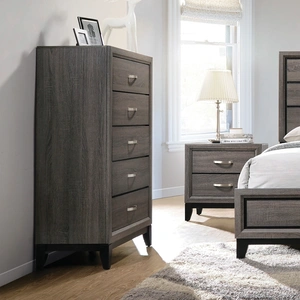 Coaster Watson Wood Chest w/5 Drawers, Grey Oak
